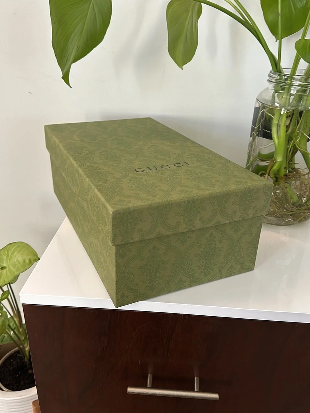 Gucci Olive Green Patterned Designer Box